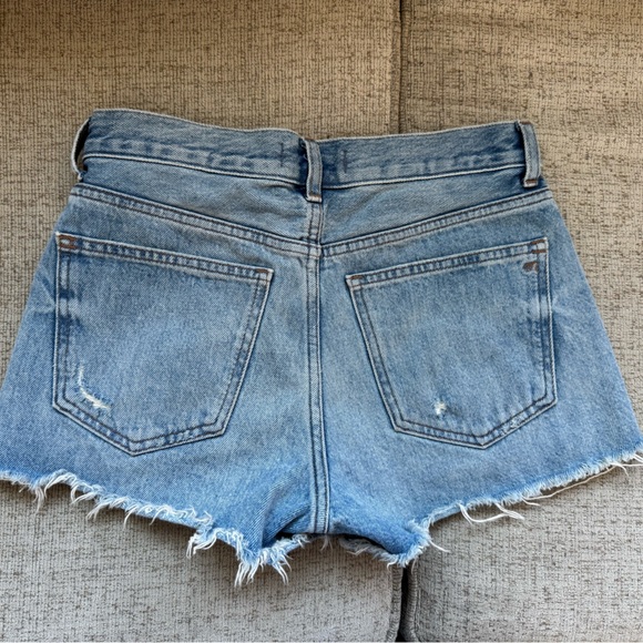 Madewell Light Blue Distressed Jean Shorts - Picture 4 of 5